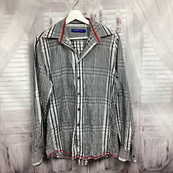 Georg Roth Black and White Long Sleeve Button Up Shirt M - Picture 1 of 10